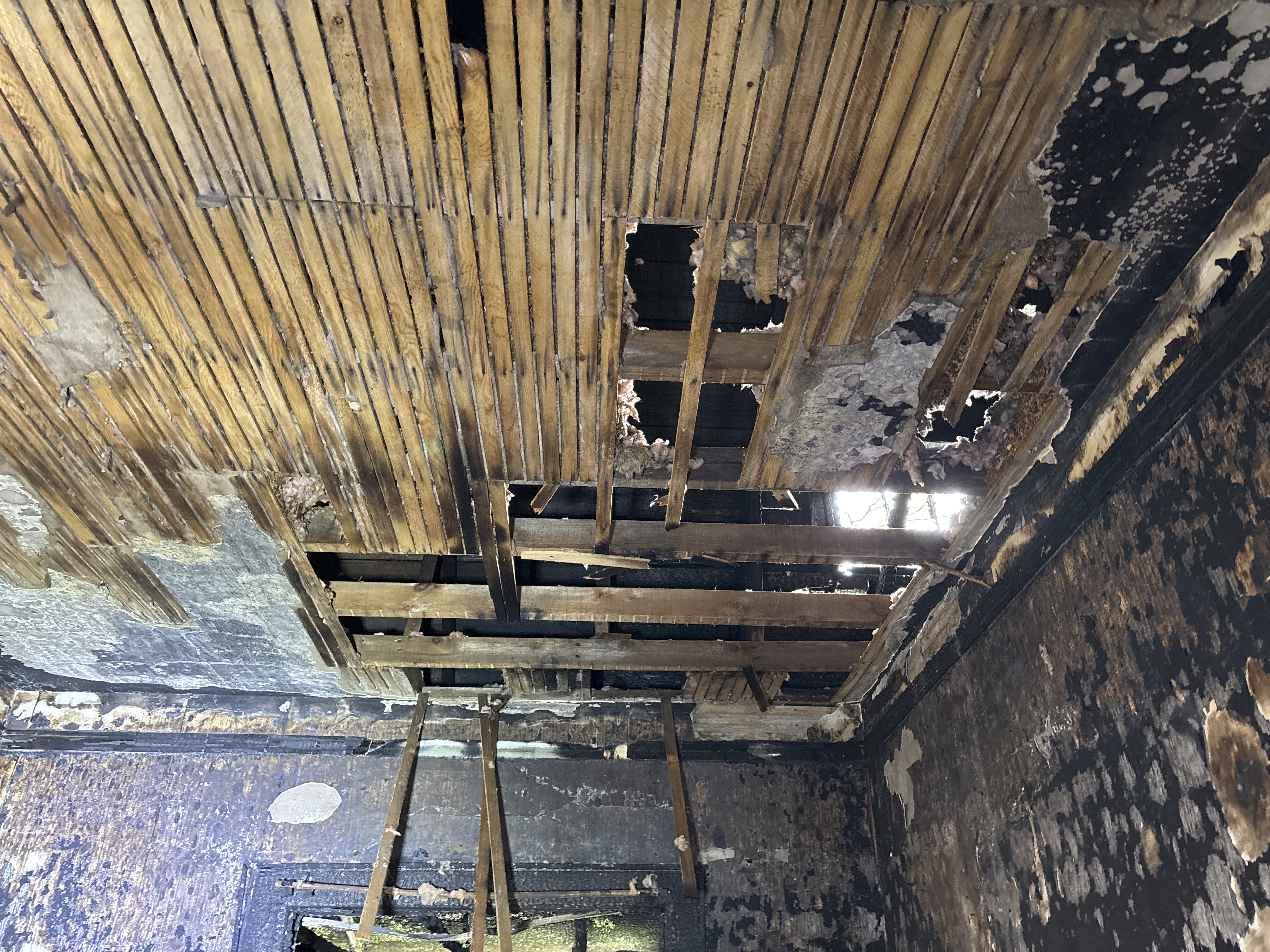 Fire Damage Ceiling Structure