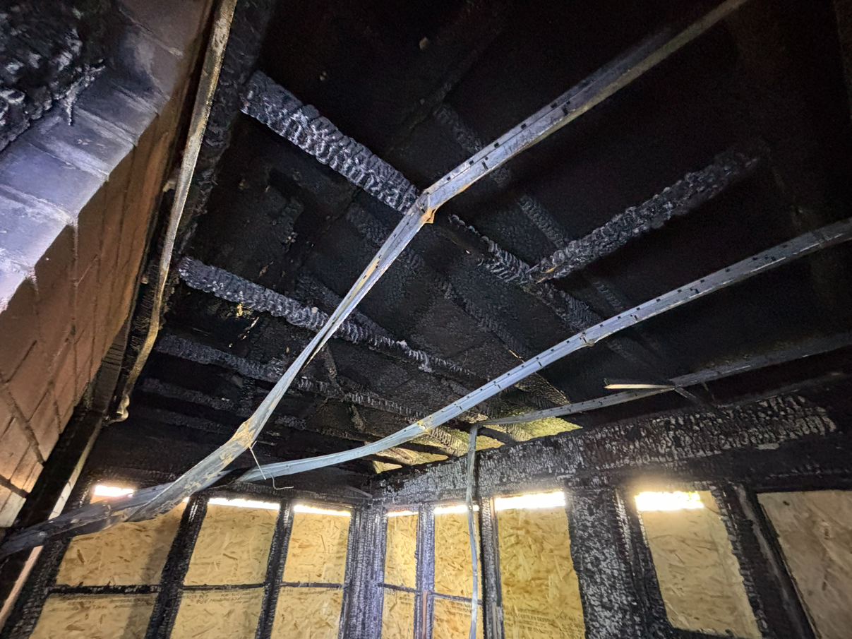 Fire Damage Basement Ceiling